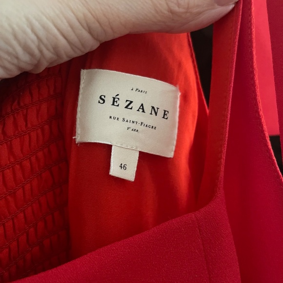 Red Sezane Dress with Bow Tied Shoulder Straps - 46 (14) - Picture 2 of 6